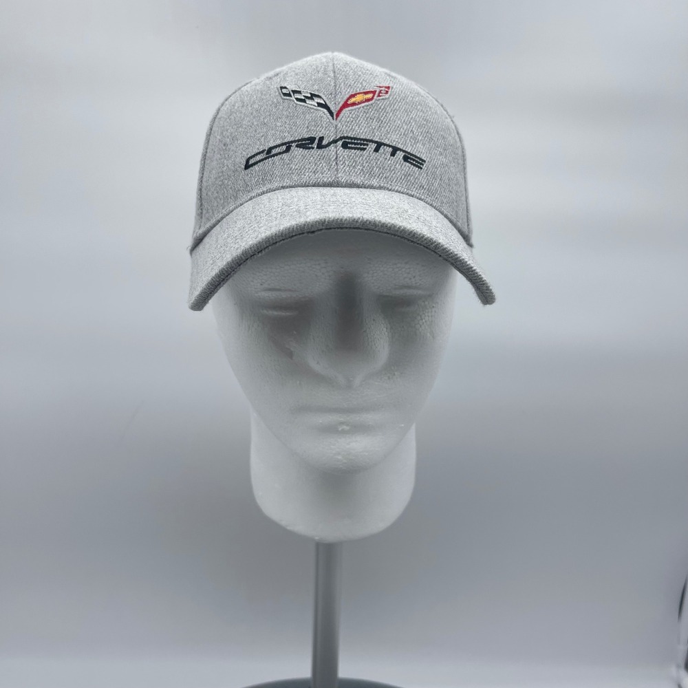 Open Road Brands OS Gray Corvette C7 Logo Baseball Cap Strapback Hat RN140673